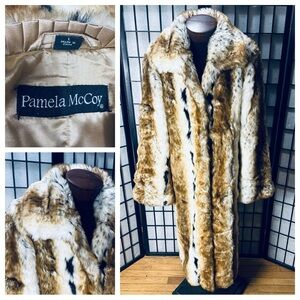 Pamela McCoy Luxurious Canadian Bobcat/Lynx Full Lengthh Faux Fur Coat